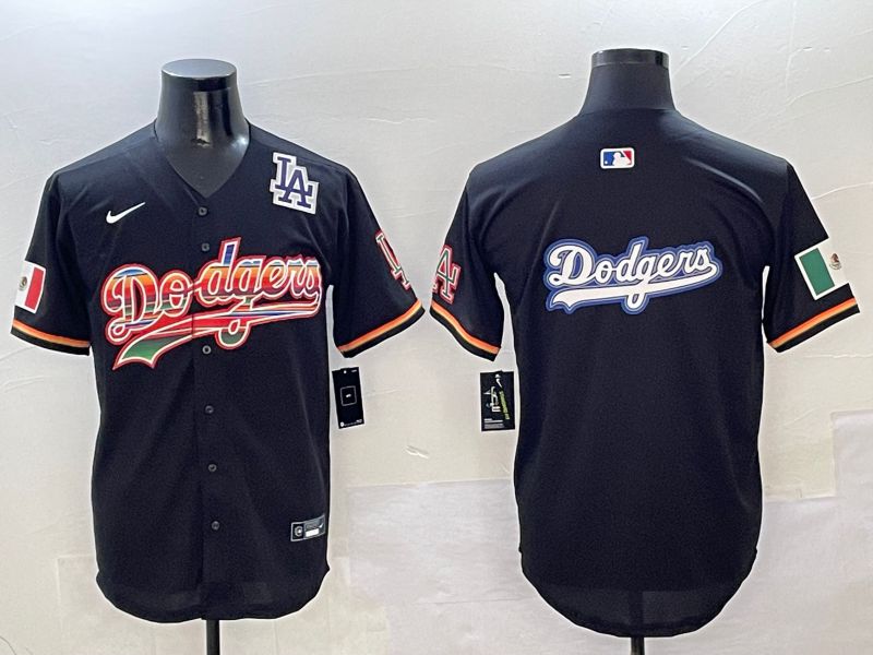 Men Los Angeles Dodgers Blank Black rainbow Nike 2025 MLB Jersey style 17->los angeles dodgers->MLB Jersey